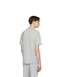 T-shirt à col en v gris BOSS
