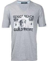 T-shirt à col en v gris GUILD PRIME
