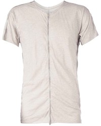 T-shirt à col en v gris Isaac Sellam