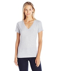 T-shirt à col en v gris Juicy Couture