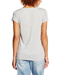 T-shirt à col en v gris PIECES