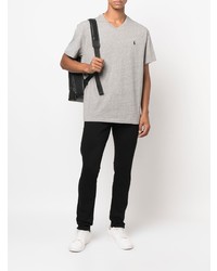 T-shirt à col en v gris Polo Ralph Lauren