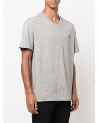T-shirt à col en v gris Polo Ralph Lauren