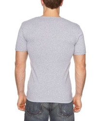 T-shirt à col en v gris
