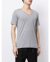 T-shirt à col en v gris Adam Lippes