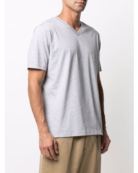 T-shirt à col en v gris Eleventy