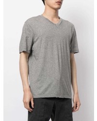 T-shirt à col en v gris James Perse