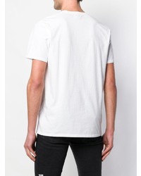 T-shirt à col en v imprimé blanc et noir Just Cavalli