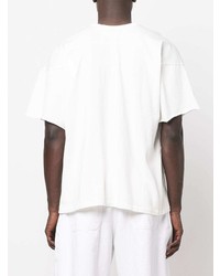 T-shirt à col en v imprimé blanc ERL
