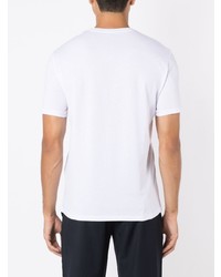 T-shirt à col en v imprimé blanc Armani Exchange
