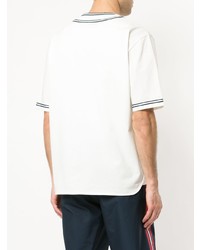 T-shirt à col en v imprimé blanc CK Calvin Klein