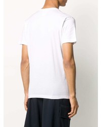 T-shirt à col en v imprimé blanc DSQUARED2