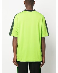 T-shirt à col en v imprimé chartreuse Versace