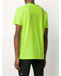 T-shirt à col en v imprimé chartreuse Philipp Plein