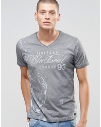 T-shirt à col en v imprimé gris Firetrap