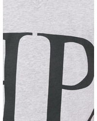 T-shirt à col en v imprimé gris Philipp Plein