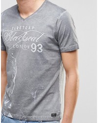 T-shirt à col en v imprimé gris Firetrap