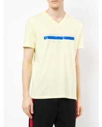 T-shirt à col en v imprimé jaune GUILD PRIME