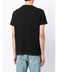 T-shirt à col en v imprimé noir Armani Exchange