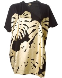 T-shirt à col en v imprimé noir Vivienne Westwood