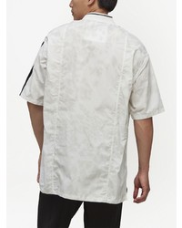 T-shirt à col en v imprimé tie-dye blanc Y-3