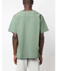 T-shirt à col en v imprimé vert menthe ERL