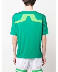 T-shirt à col en v imprimé vert J. Lindeberg