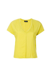 T-shirt à col en v jaune Andrea Ya'aqov