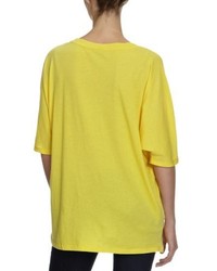 T-shirt à col en v jaune Bobi
