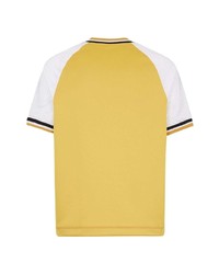 T-shirt à col en v jaune Fendi