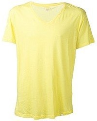 T-shirt à col en v jaune Orlebar Brown