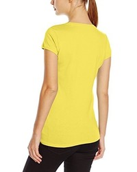 T-shirt à col en v jaune Stedman Apparel