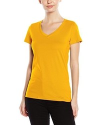 T-shirt à col en v jaune Stedman Apparel