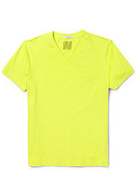 T-shirt à col en v jaune
