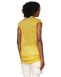 T-shirt à col en v jaune Rick Owens