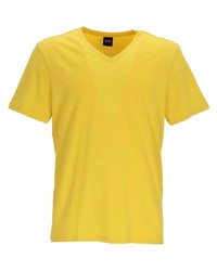 T-shirt à col en v moutarde BOSS HUGO BOSS