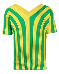 T-shirt à col en v multicolore Bottega Veneta