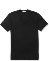 T-shirt à col en v noir