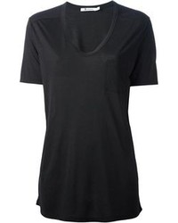 T-shirt à col en v noir Alexander Wang