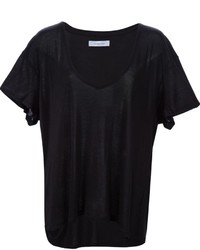 T-shirt à col en v noir Anine Bing