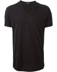 T-shirt à col en v noir Ann Demeulemeester
