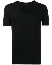 T-shirt à col en v noir Balmain