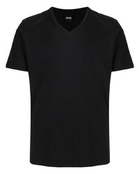 T-shirt à col en v noir BOSS