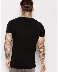T-shirt à col en v noir Asos