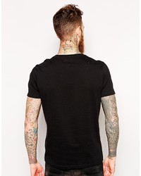 T-shirt à col en v noir Asos