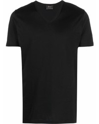 T-shirt à col en v noir Brioni
