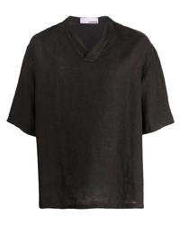 T-shirt à col en v noir Costumein
