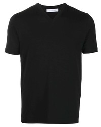 T-shirt à col en v noir Cruciani