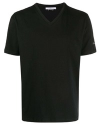 T-shirt à col en v noir Daniele Alessandrini