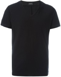 T-shirt à col en v noir Diesel